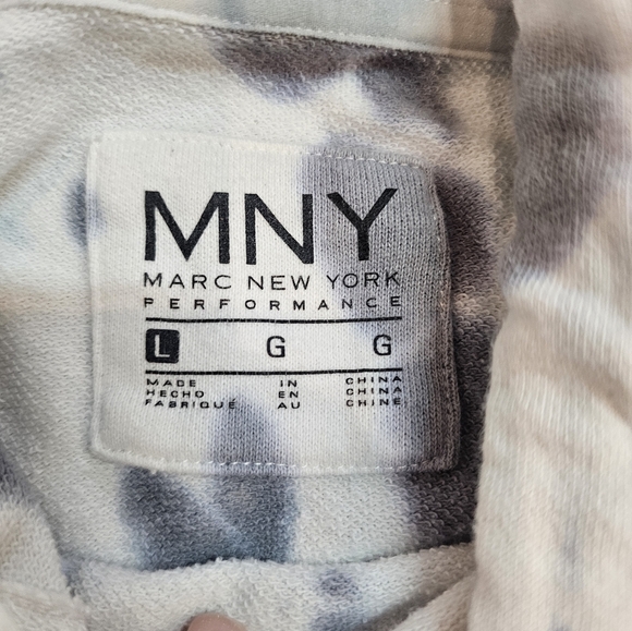 Marc New York Performance Tie-Dye Hoodie Women’s Large Gray White Pullover - Picture 6 of 11